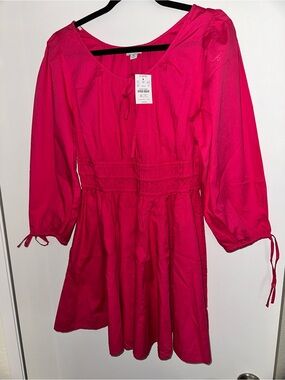 J Crew Pink Smocked Waist Dress